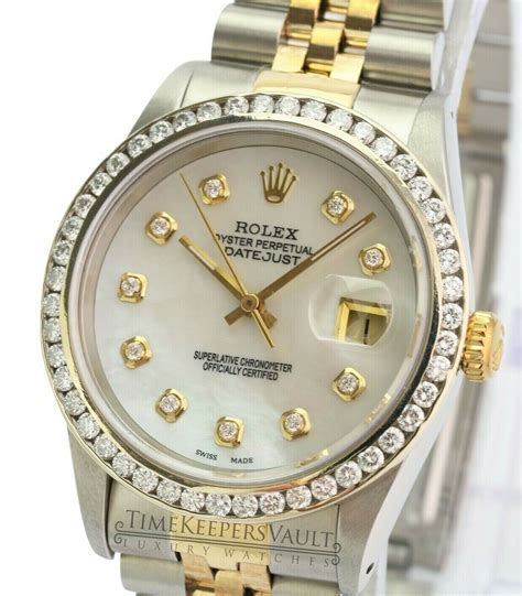 36mm rolex watch|Rolex 36mm diamond bezel.